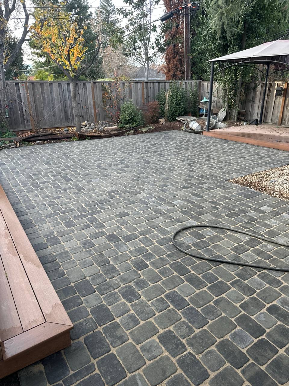 Modern Backyard Patio Pavers — Completed