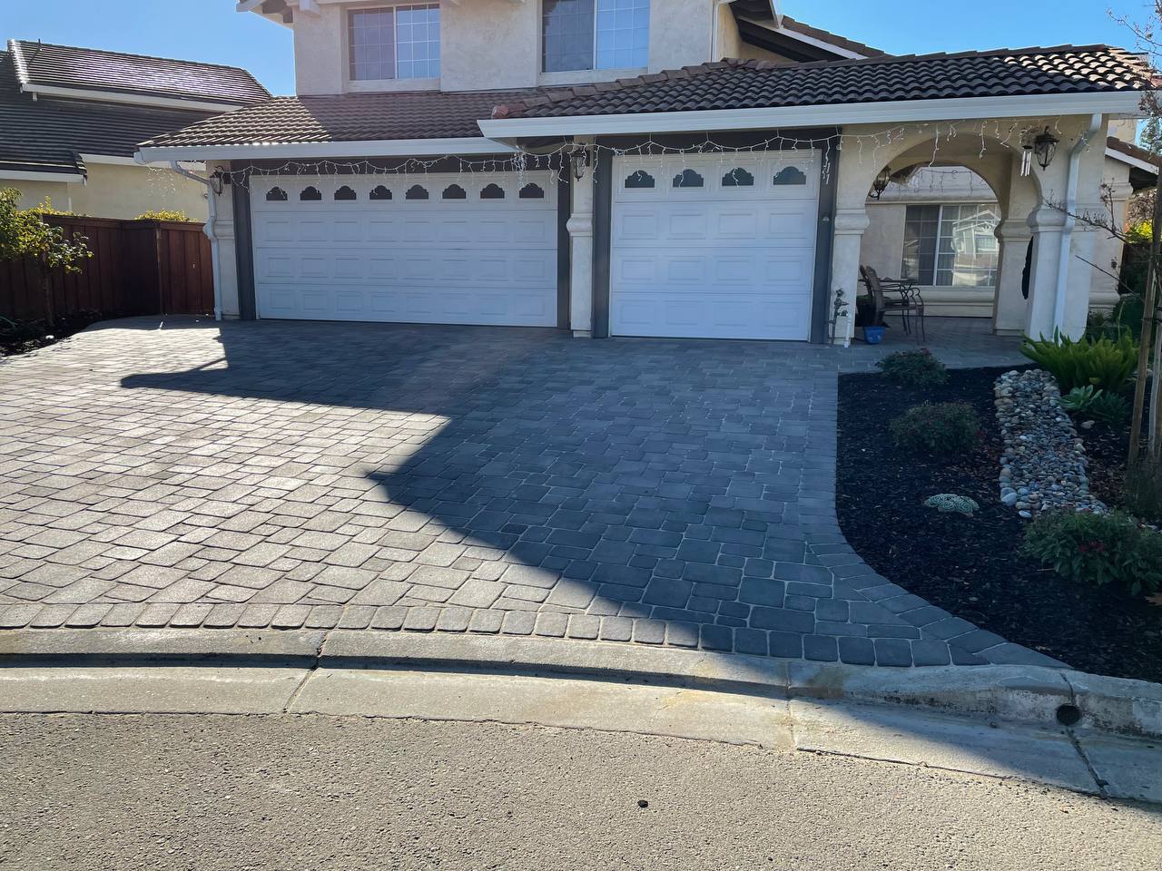 Two-Tone Driveway Paver Installs — Completed