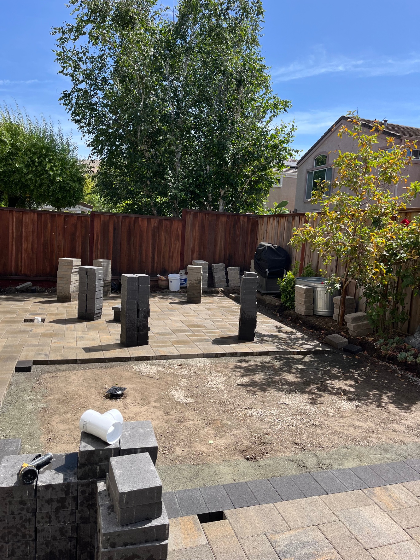 Backyard Patio Demo & Install — In Progress